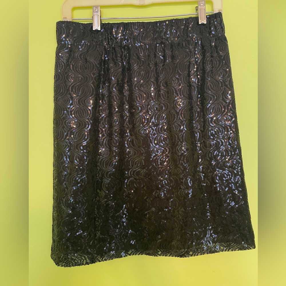 Calvin Klein Black Sequin Skirt